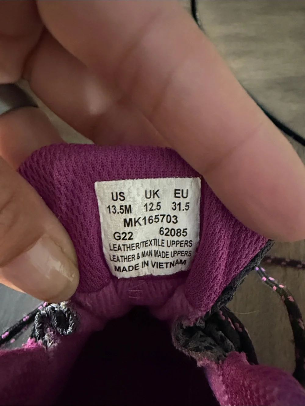 Girls Merrell Gray and Purple Hiking Boots